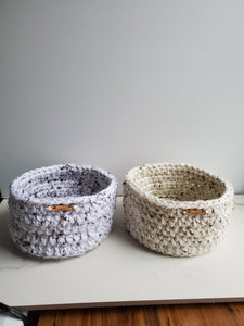 Crochet storage basket