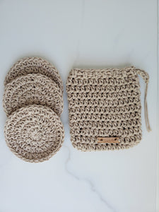 Makeup remover cotton rounds set with bag