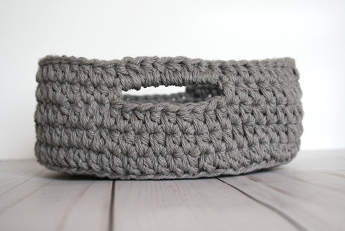 Cotton storage basket with handles