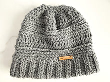 Load image into Gallery viewer, Messy bun ponytail beanie cotton hat